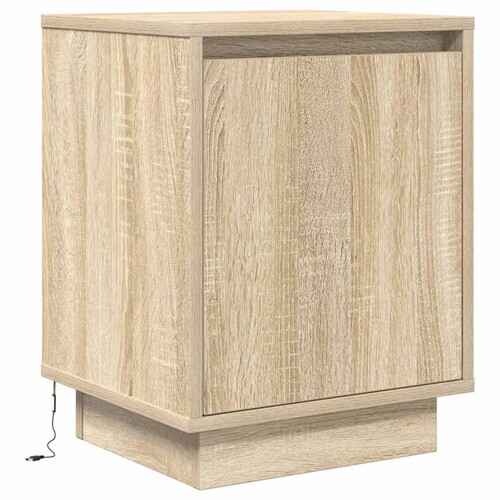 Noćni ormarić s LED svjetlima boja hrasta sonome 38x34x50 cm - NOVO