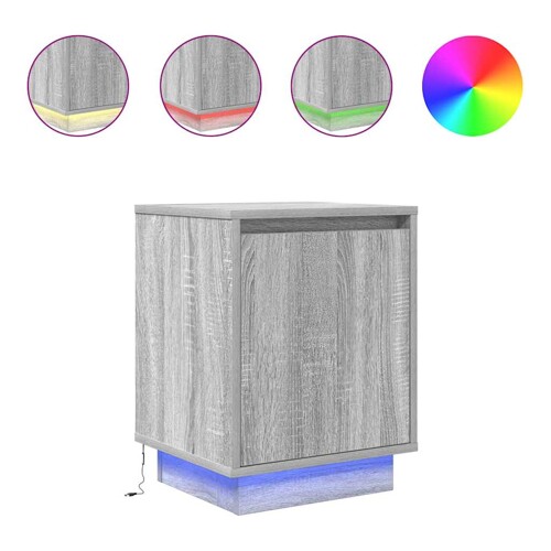 Noćni ormarići s LED svjetlima 2 kom boja hrasta 38x34x50 cm - NOVO