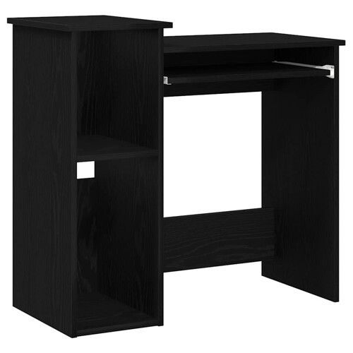 Radni stol s policama crni 84x40x78 cm konstruirano drvo - NOVO
