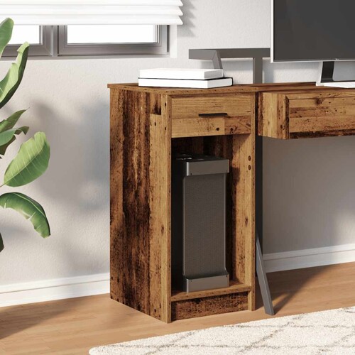 Tower stalak za računalo s ladicom boja staro drvo 35x45x77 cm - NOVO