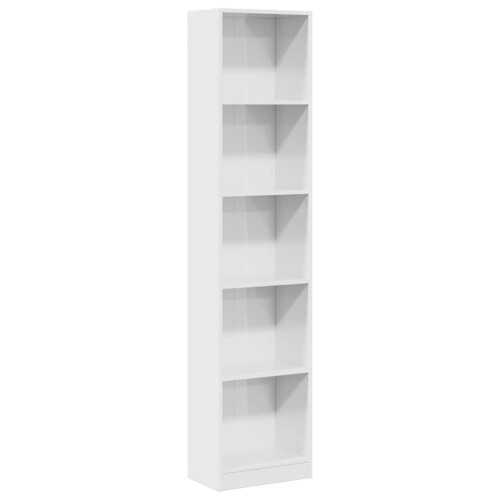 Regal za knjige sjajni bijeli 40x24x176 cm konstruirano drvo - NOVO