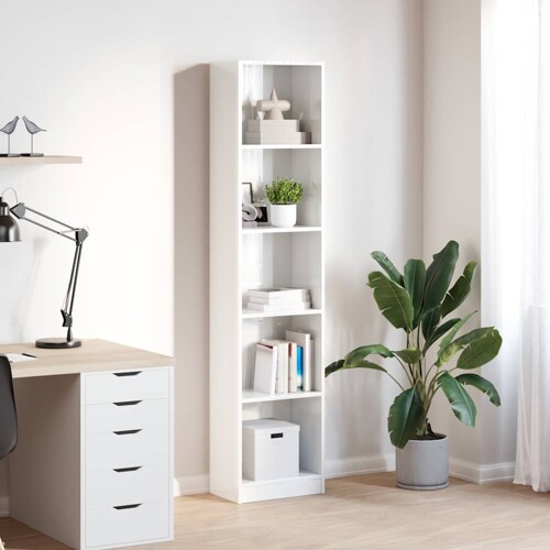 Regal za knjige sjajni bijeli 40x24x176 cm konstruirano drvo - NOVO