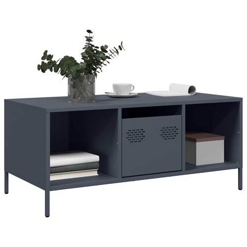 Stolić za kavu antracit 101,5x50x43,5 cm hladno valjanog čelika - NOVO