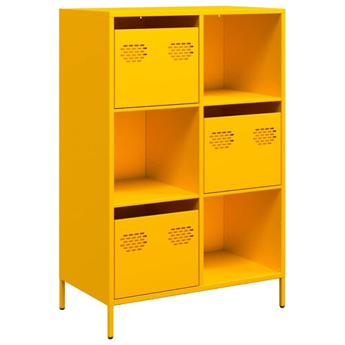 Visoka komoda boja senfa 68x39x103,5 cm od čelika - NOVO