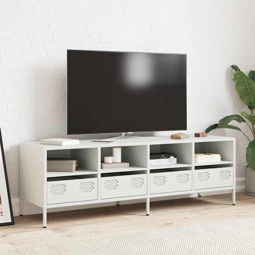 TV ormarić bijeli 135x39x43,5 cm hladno valjani čelik - NOVO