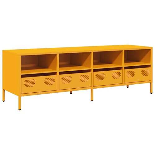 TV ormarić boja senfa 135x39x43,5 cm čelični - NOVO