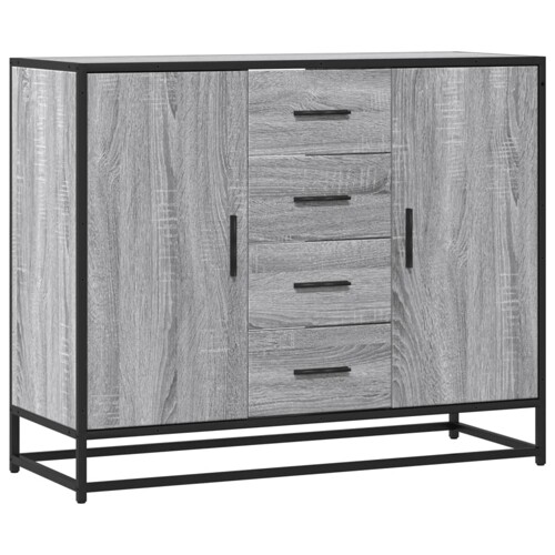 Komoda Siva Sonoma 92x35x76 cm Konstruirano drvo - NOVO