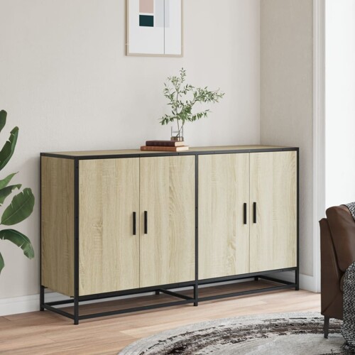 Komoda sonoma hrast 134x35x76 cm izrađeno drvo - NOVO