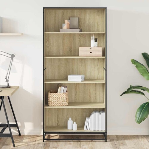 Polica za knjige sonoma hrast 80,5x35x170,5cm konstruirano drvo - NOVO