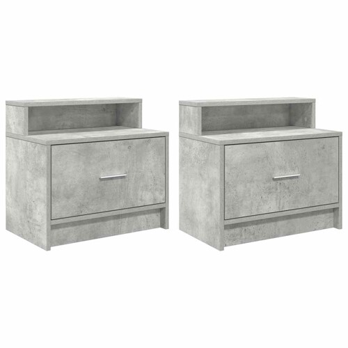 Noćni ormarići s ladicom 2 kom beton sivi 51x31x47 cm - NOVO