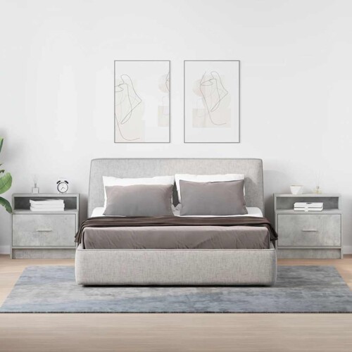 Noćni ormarići s ladicom 2 kom beton sivi 51x31x47 cm - NOVO
