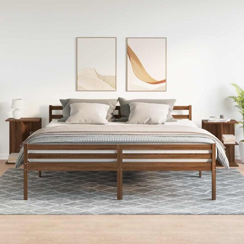 Noćni ormarići 2 kom smeđi hrast 46,5x29x61 cm - NOVO
