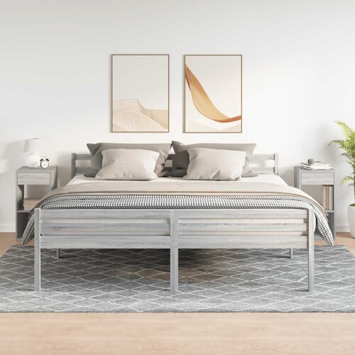 Noćni ormarići s ladicom 2 kom siva sonoma 35x34x66,5 cm - NOVO