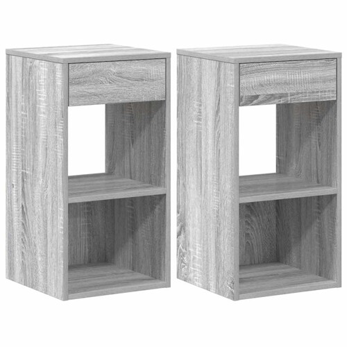 Noćni ormarići s ladicom 2 kom siva sonoma 35x34x66,5 cm - NOVO