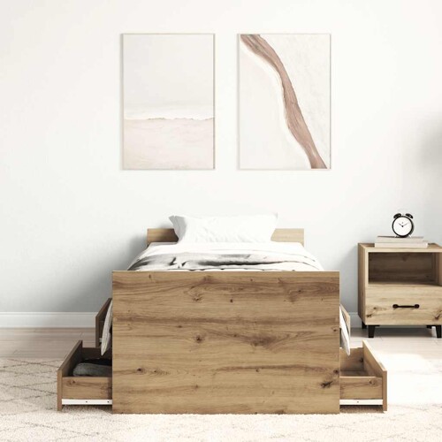Okvir kreveta bez madraca boja hrasta artisan 100x200 cm - NOVO
