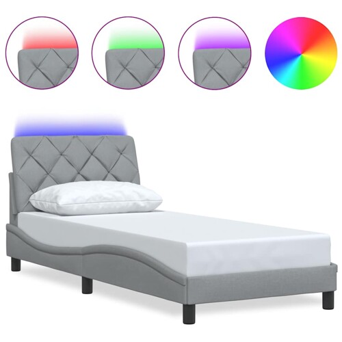 Okvir kreveta s LED-om bez madraca 90x190 cm od tkanine - NOVO
