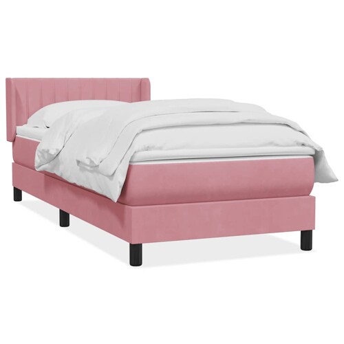 Box spring krevet s madracem ružičasti 80 x 220 cm baršunasti - NOVO