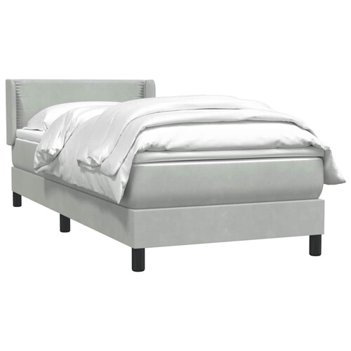 Box Spring krevet s madracem svijetlo sivi 80x220 cm samt - NOVO