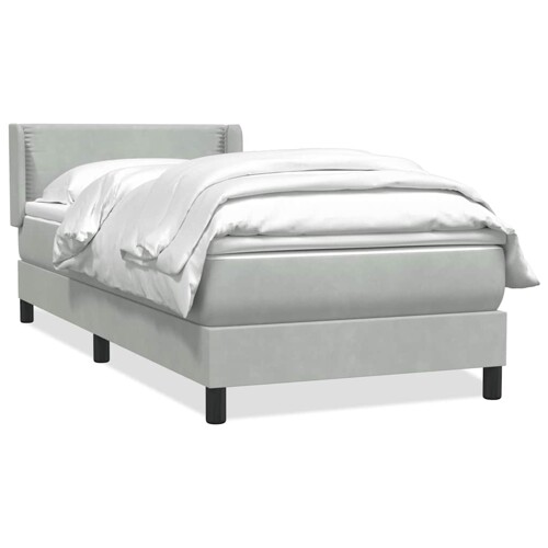 Box Spring krevet s madracem svijetlo sivi 80x220 cm samt - NOVO