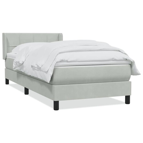 Box Spring krevet s madracem svijetlo sivi 80x220 cm samt - NOVO