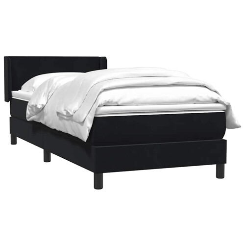 Box spring krevet s madracem crni 80 x 220 cm baršunasti - NOVO