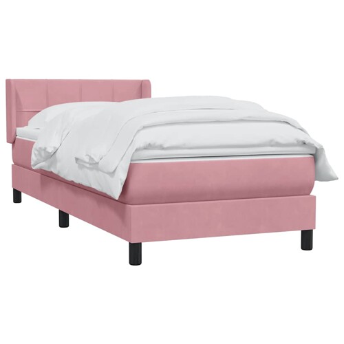 Box spring krevet s madracem ružičasti 80 x 220 cm baršunasti - NOVO