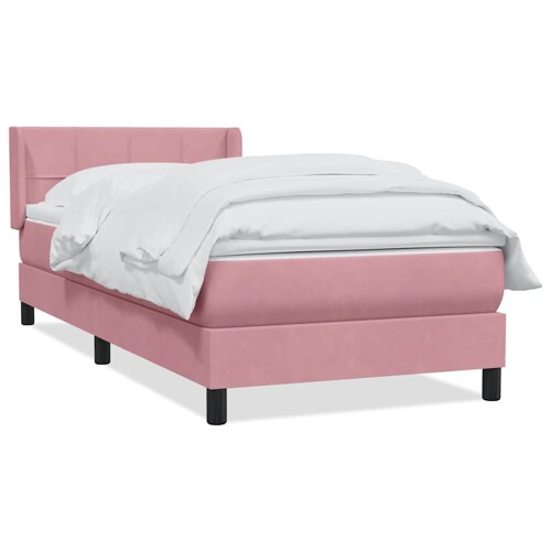 Box spring krevet s madracem ružičasti 80 x 220 cm baršunasti - NOVO