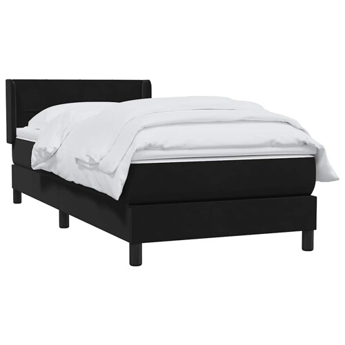 Box spring krevet s madracem crni 80 x 220 cm baršunasti - NOVO