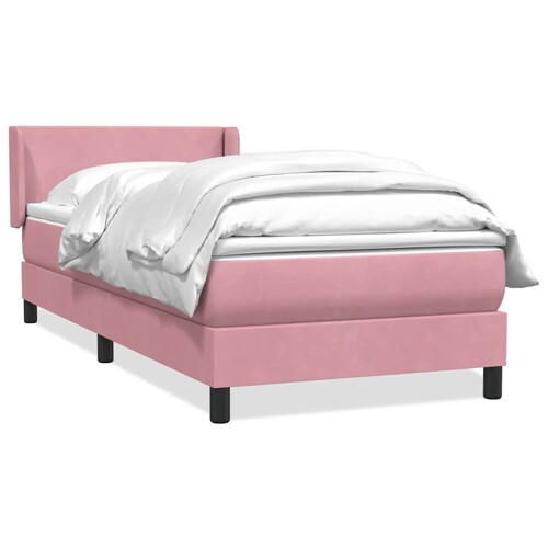 Box Spring krevet s madracem ružičasti 90x210 cm samt - NOVO