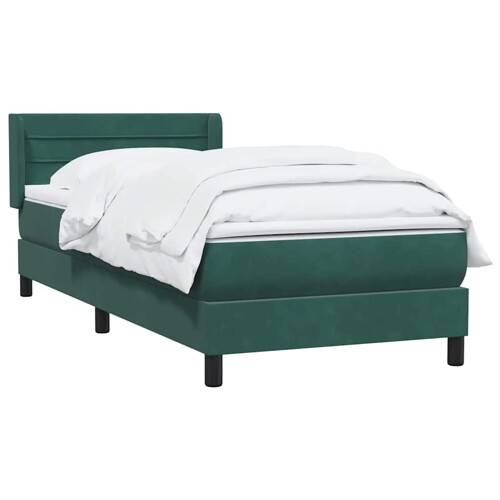 Box Spring krevet s madracem tamnozeleni 80x210 cm baršun - NOVO