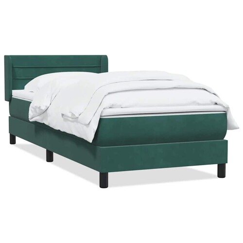 Box Spring krevet s madracem tamnozeleni 80x210 cm baršun - NOVO