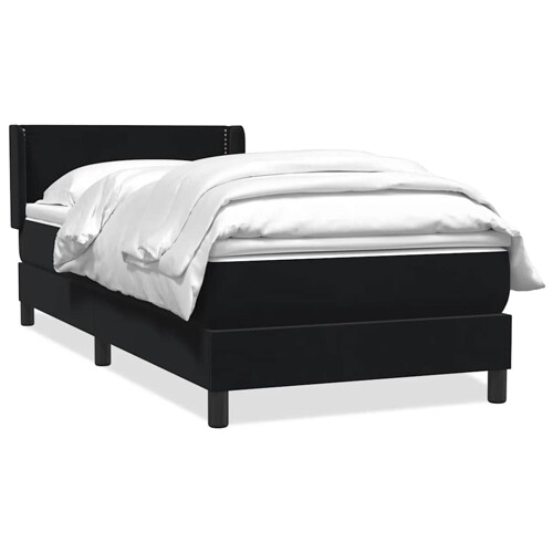 Box Spring krevet s madracem crni 80x210 cm samt - NOVO