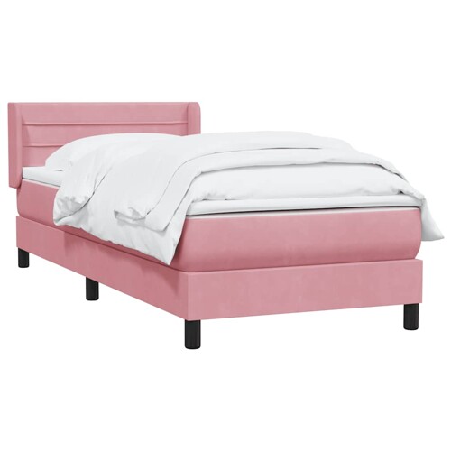 Box Spring krevet s madracem ružičasti 80x210 cm samt - NOVO