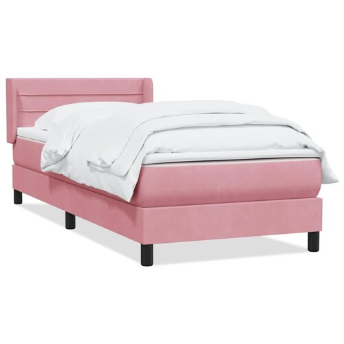 Box Spring krevet s madracem ružičasti 80x210 cm samt - NOVO