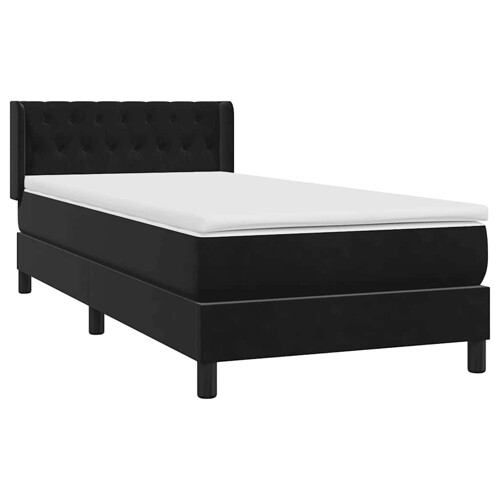 Box spring krevet s madracem crni 90x220 cm baršunasti - NOVO
