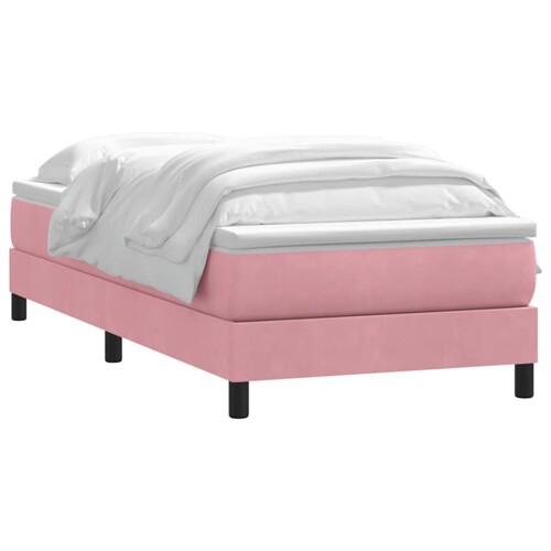 Box spring krevet s madracem ružičasti 80 x 220 cm baršunasti - NOVO