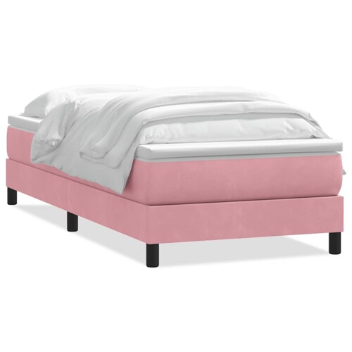 Box spring krevet s madracem ružičasti 80 x 220 cm baršunasti - NOVO
