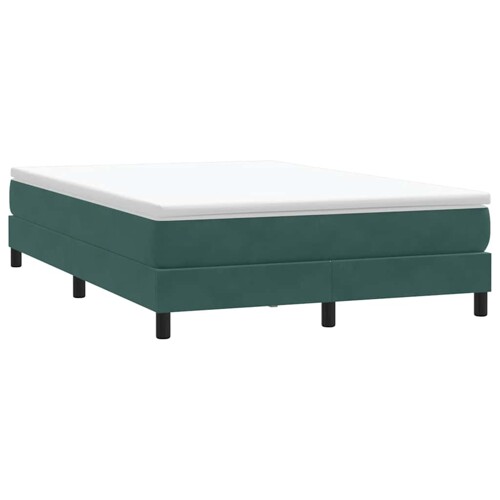 Box Spring krevet bez madracem tamno zeleni 140x220 cm baršun - NOVO