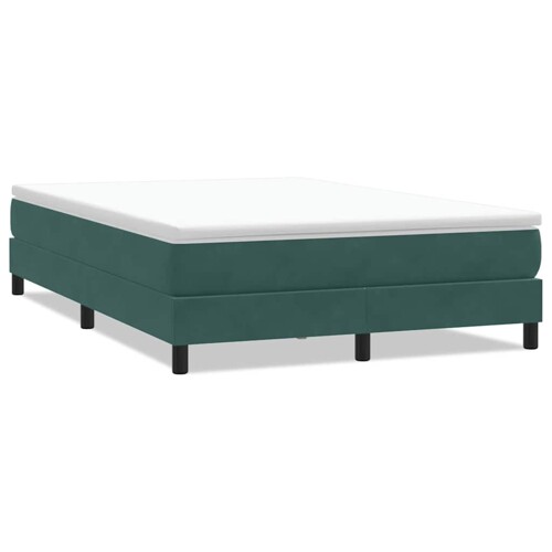Box Spring krevet bez madracem tamno zeleni 140x220 cm baršun - NOVO