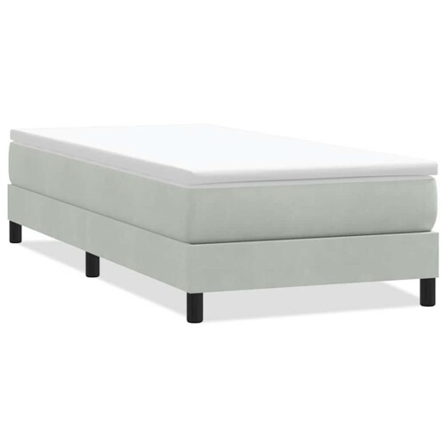 Box Spring krevet bez madracem svijetlo sivi 90x220 cm baršun - NOVO