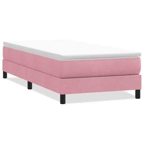 Box spring krevet bez madracem ružičasti 90x220 cm baršunasti - NOVO