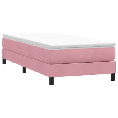 Box spring krevet bez madracem ružičasti 90x220 cm baršunasti - NOVO