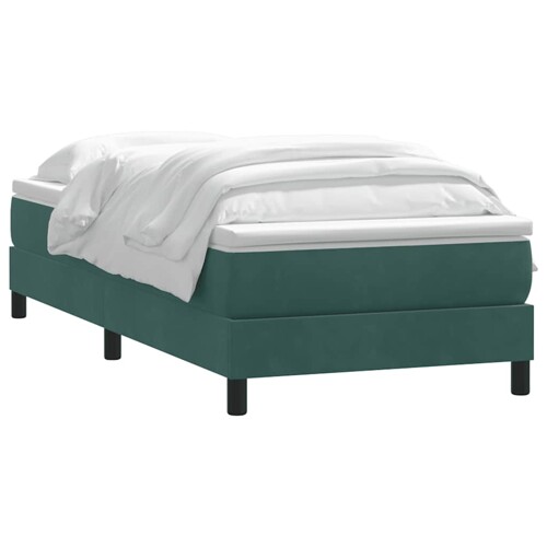 Box Spring krevet s madracem tamno zeleni 90x210 cm baršun - NOVO