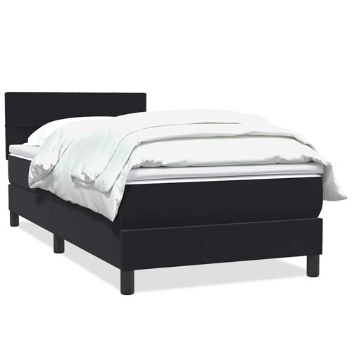 Box spring krevet s madracem crni 90x210 cm baršunasti - NOVO