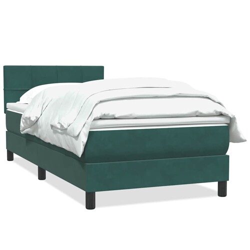 Box Spring krevet s madracem tamnozeleni 80x220 cm baršun - NOVO