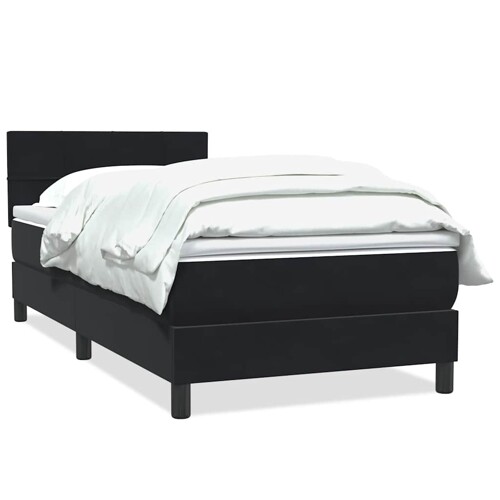 Box spring krevet s madracem crni 90x220 cm baršunasti - NOVO