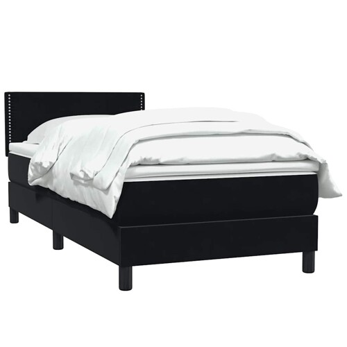 Box spring krevet s madracem crni 80 x 220 cm baršunasti - NOVO