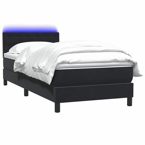 Box spring krevet s madracem crni 80 x 220 cm baršunasti - NOVO
