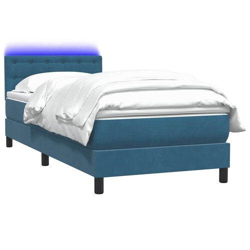 Box spring krevet s madracem tamnoplavi 80x220 cm baršunasti - NOVO