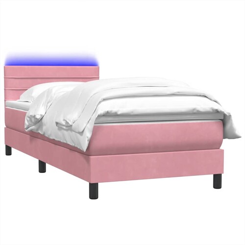 Box Spring krevet s madracem ružičasti 80x210 cm samt - NOVO